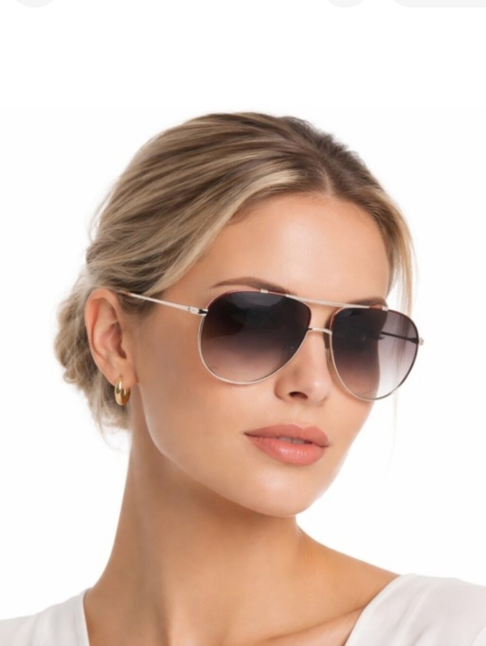 Dior Simplicie Aviator Sunglasses with Gradient Smoke Lenses